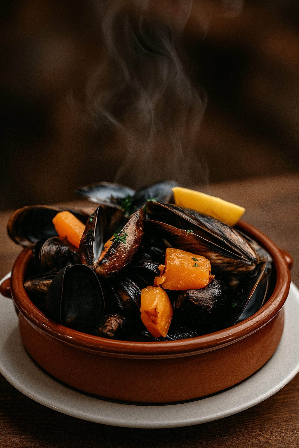 Mejillones a la provenzal con ajo y perejil frescos